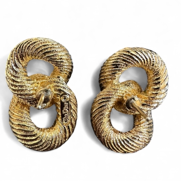 Christian DIOR Pierced nwot Vintage Earrings - Picture 7 of 8